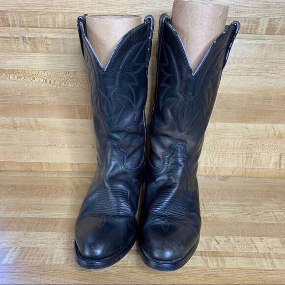 Mens Durango Black Leather Cowboy Boots 9D TR760 main image 4